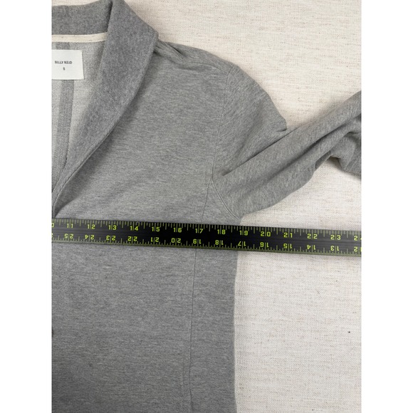 Billy Reid Mens Shawl Collar Cardigan Sweater Gray Cotton Blend Size Small - Picture 5 of 9